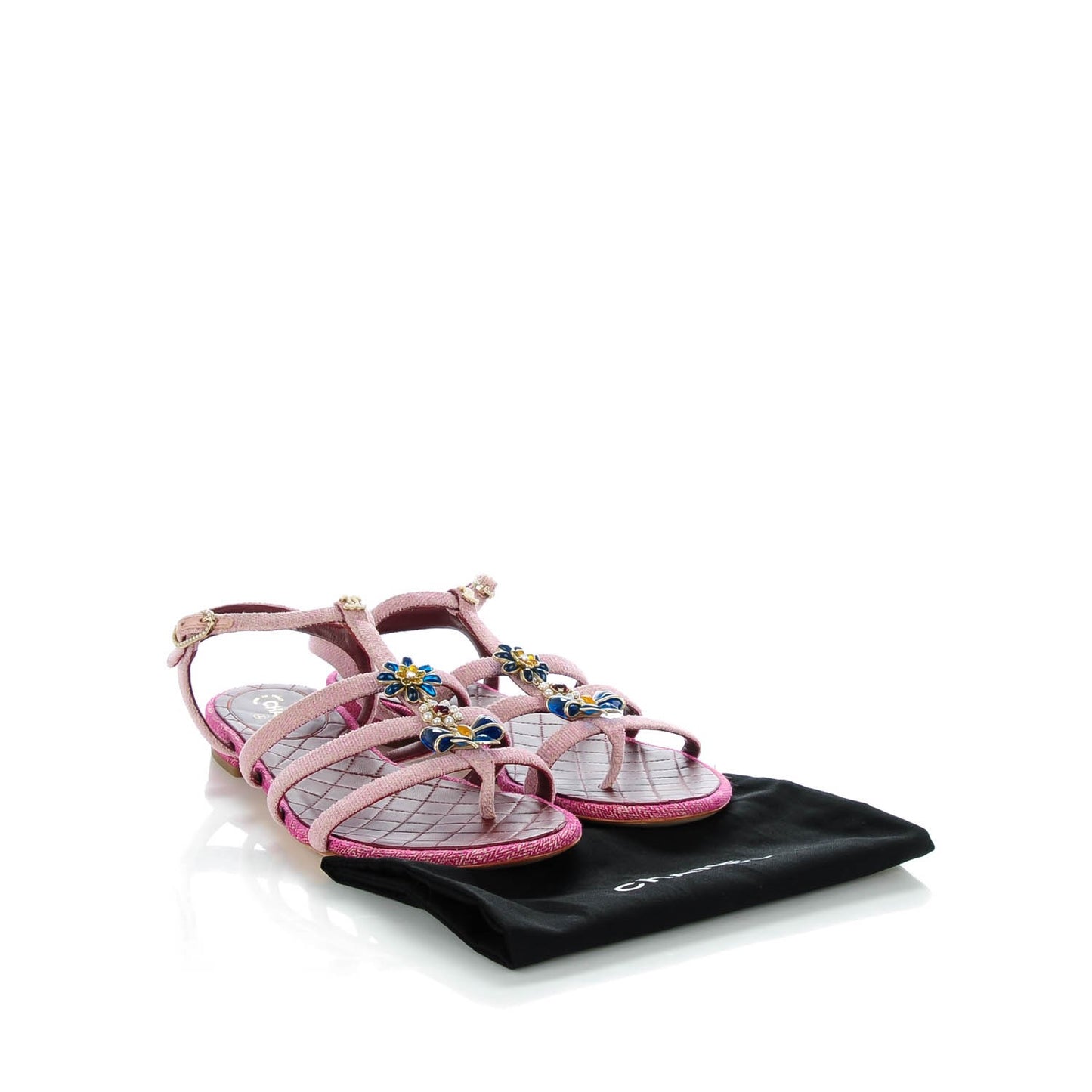 Tweed Poured Glass Sandals 38.5 Pink