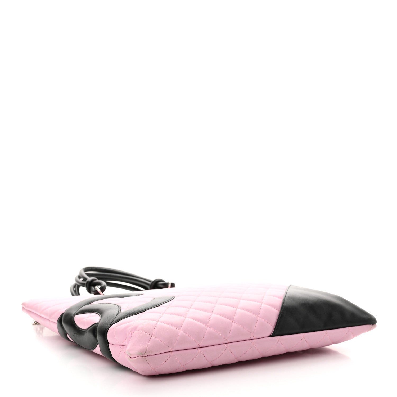 Chanel Calfskin Quilted Cambon Flat Tote Pink Black 4 of 14