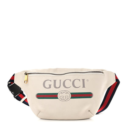 Gucci Grained Calfskin Logo Belt Bag White 1 of 11