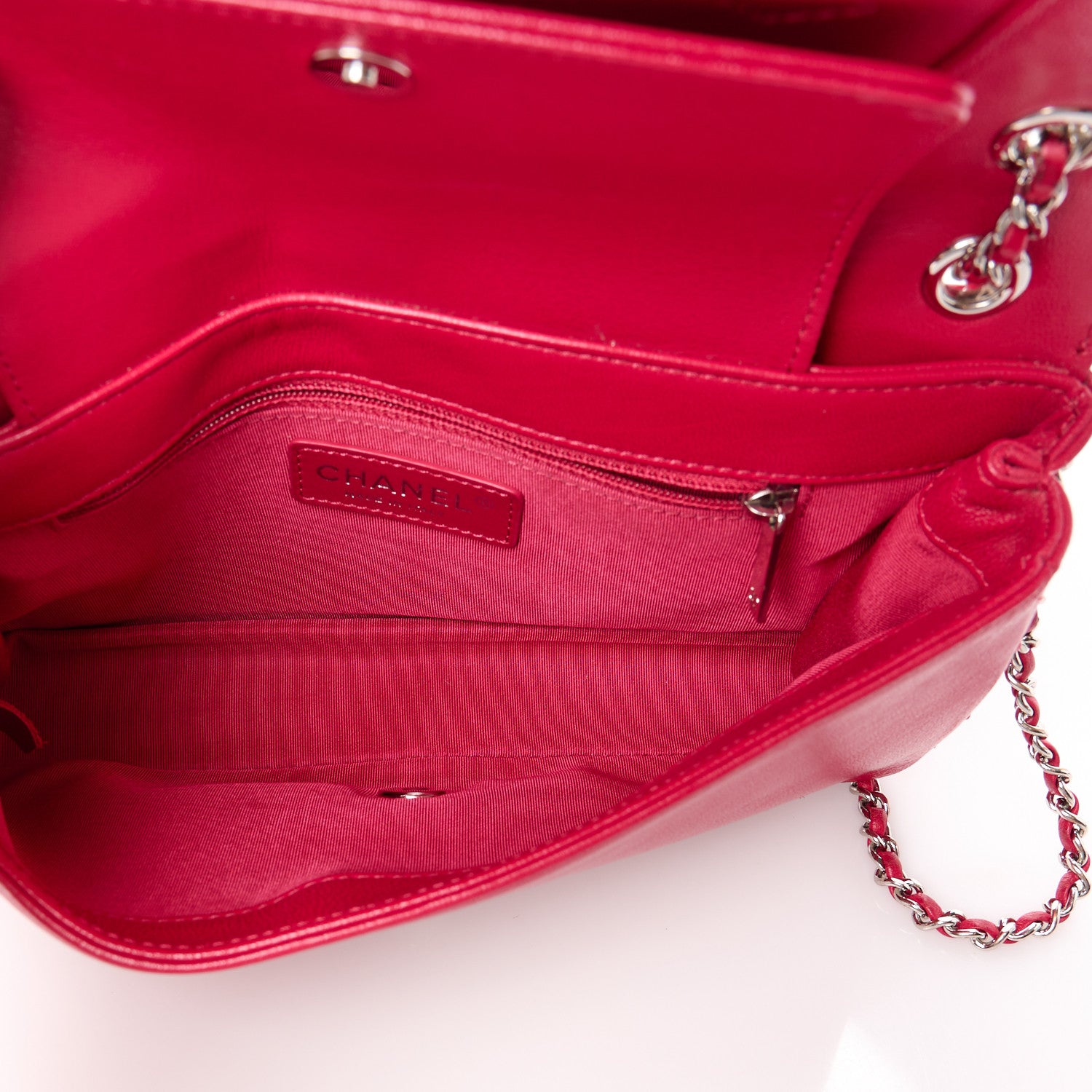 Chanel Iridescent Sheepskin Quilted Small Vintage Mademoiselle Flap Dark Pink 5 of 11