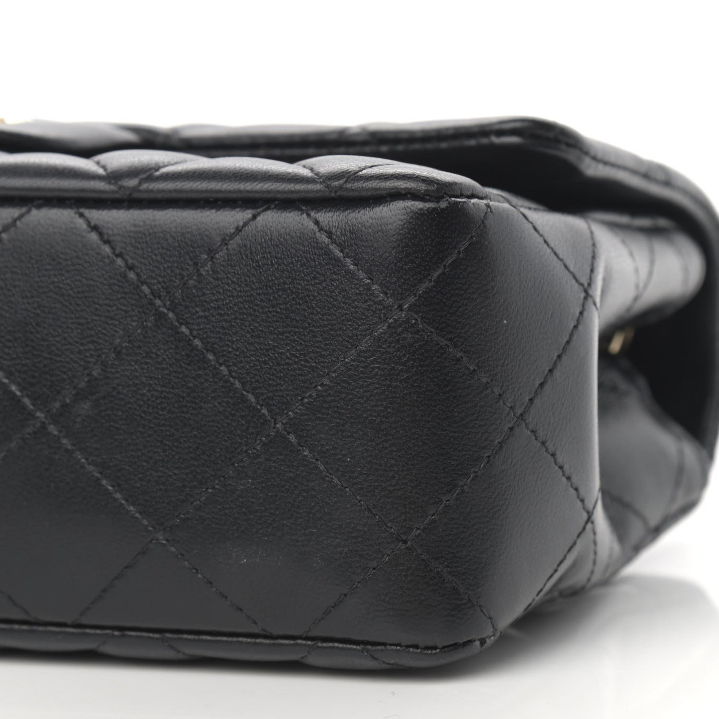 Lambskin Quilted Mini Rectangular Flap Black