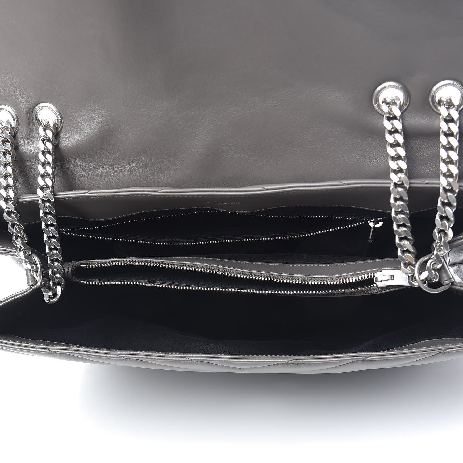 Saint Laurent Calfskin Y Quilted Monogram Large Loulou Chain Satchel Earth 7 of 10