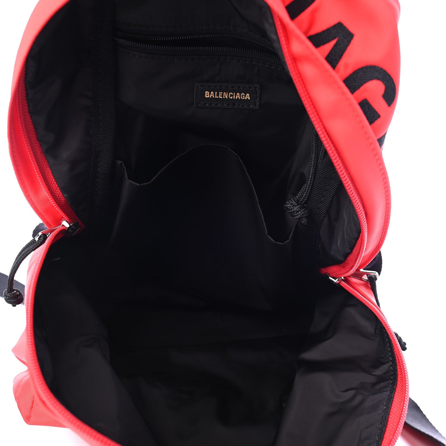 Sport Nylon Logo Embroidered S Wheel Backpack Bright Red Black