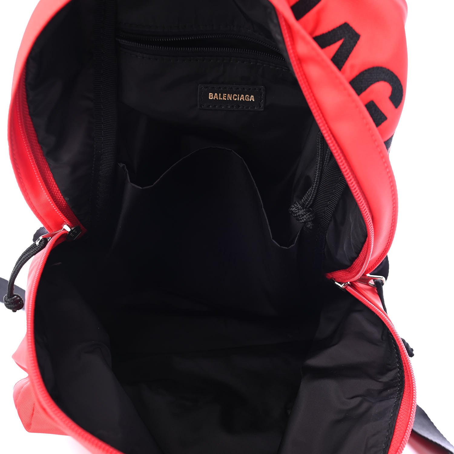 Balenciaga Sport Nylon Logo Embroidered S Wheel Backpack Bright Red Black 5 of 8