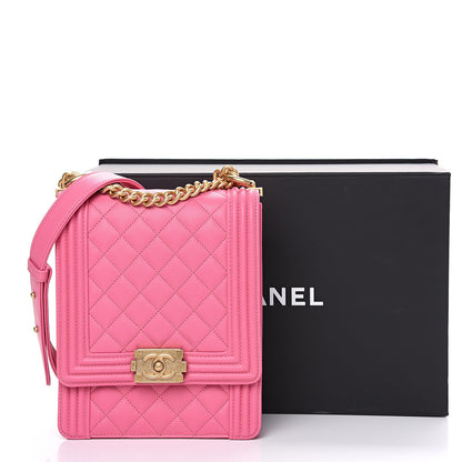 Chanel Calfskin Quilted North South Boy Flap Pink 11 of 11