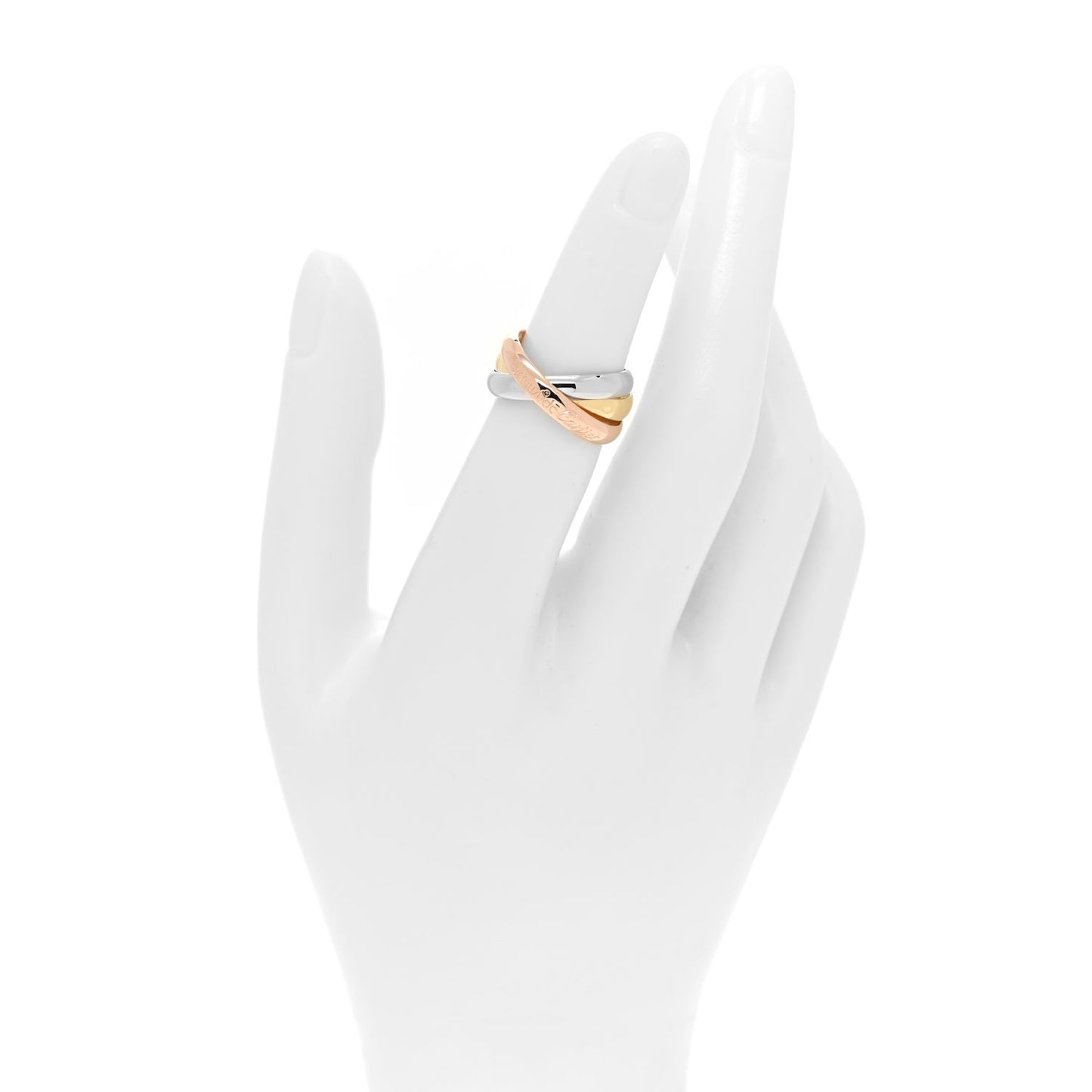 18K Pink Yellow White Gold Classic Les Must De Cartier Trinity Ring 51 5.75
