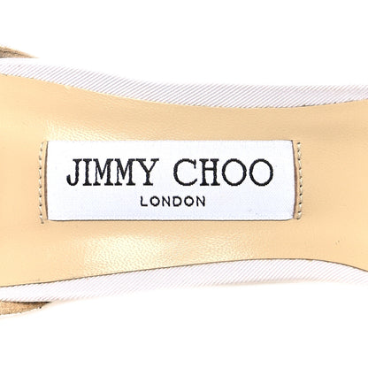 Jimmy Choo Grosgrain Asymmetric Mesh Fascinator Aveline 100 Bow Sandals 41 Latte 7 of 9