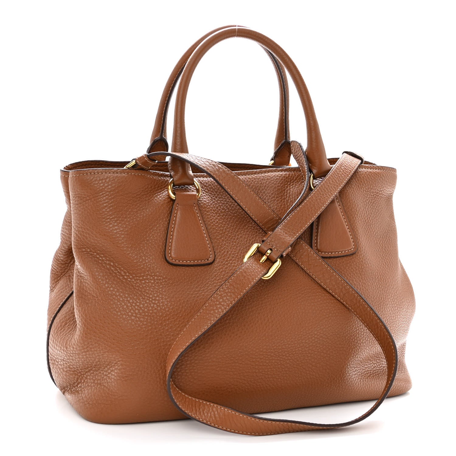Prada Vitello Daino Zip Tote Cannella 3 of 10