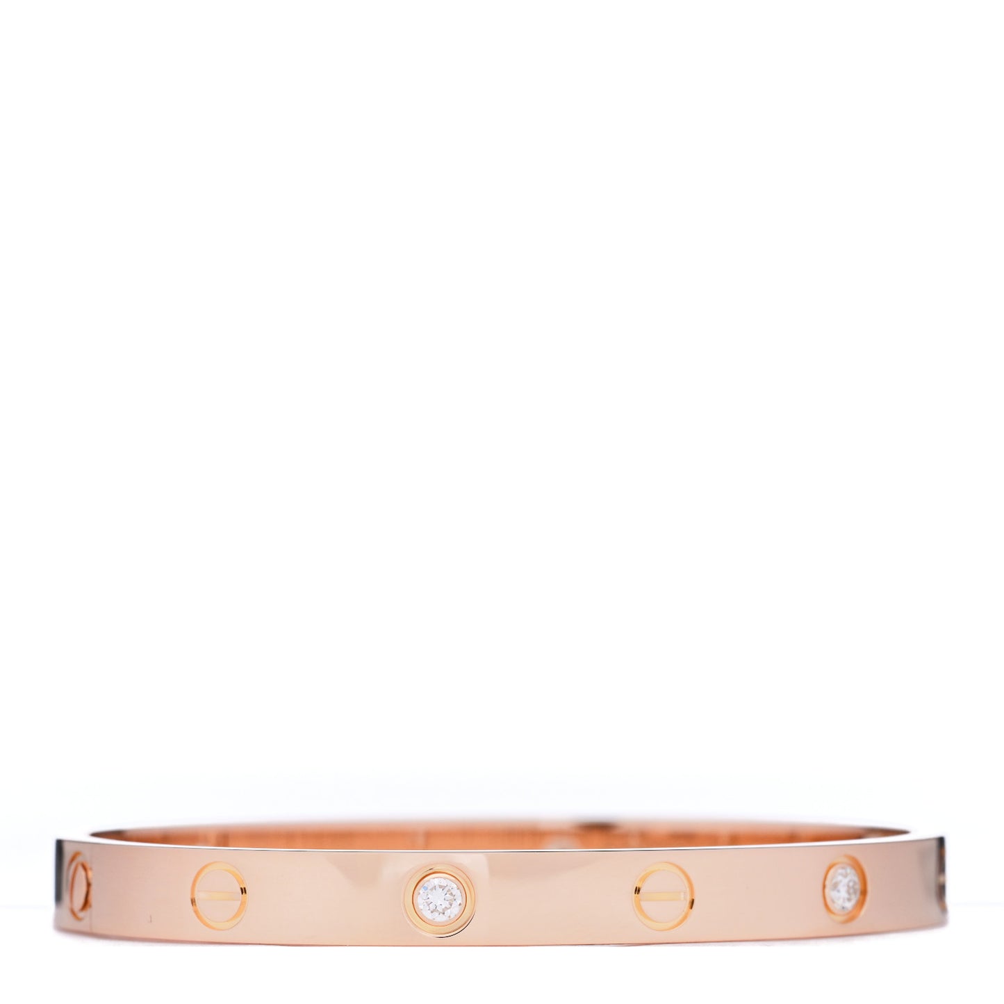 18K Pink Gold 4 Diamond LOVE Bracelet 17