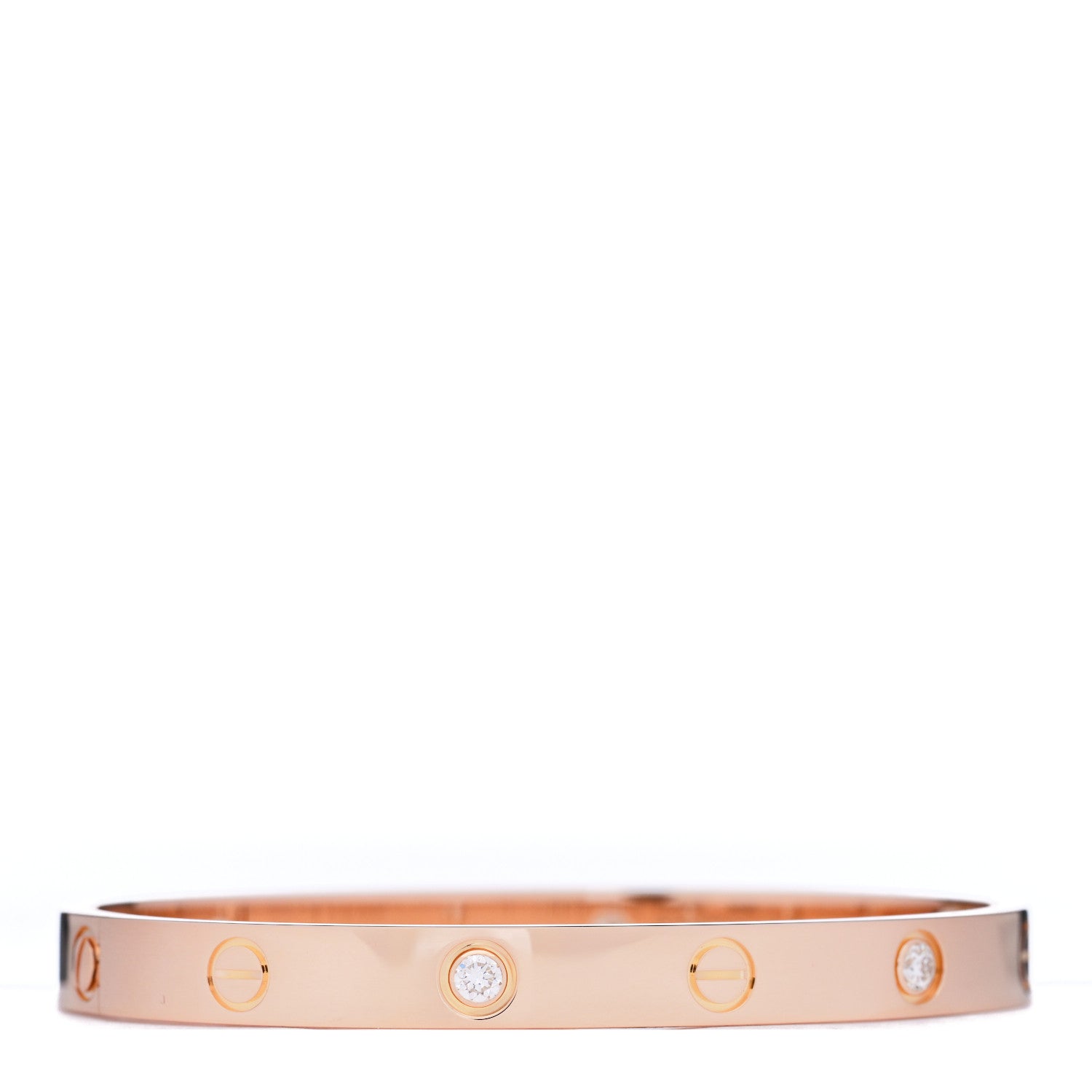 Cartier 18K Pink Gold 4 Diamond LOVE Bracelet 17 2 of 5