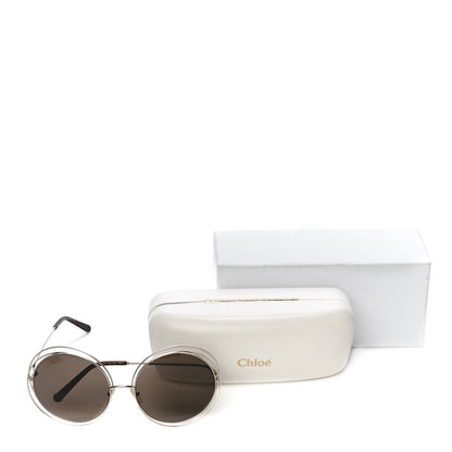 Chloe Oversized Round Carlina Oversized Round Sunglasses CE114S Gold 7 of 7