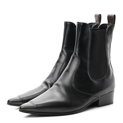 Louis Vuitton Calfskin Pointed Flat Boots 37 Black 3 of 11