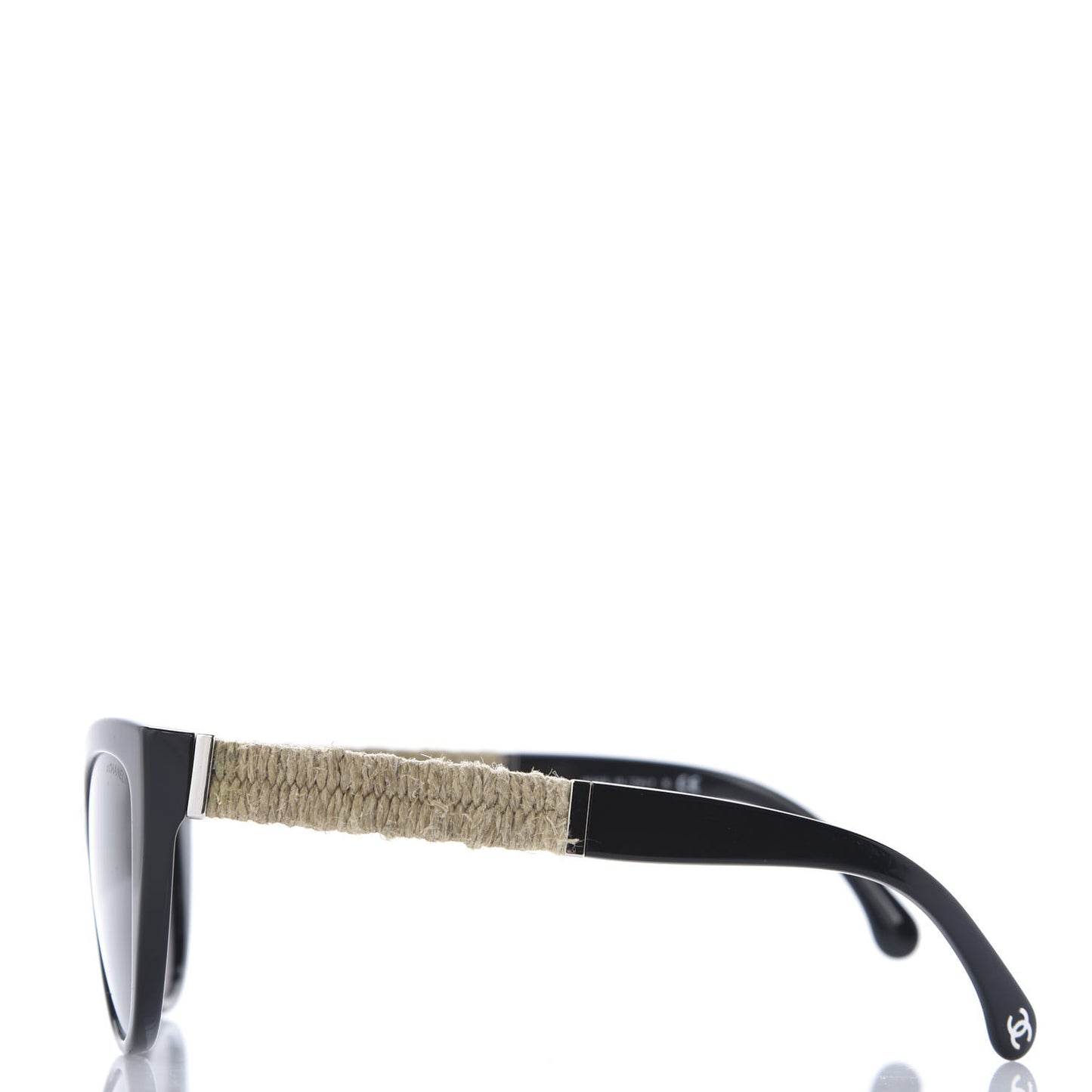 Acetate Rope Cat Eye Sunglasses 5409-A Black