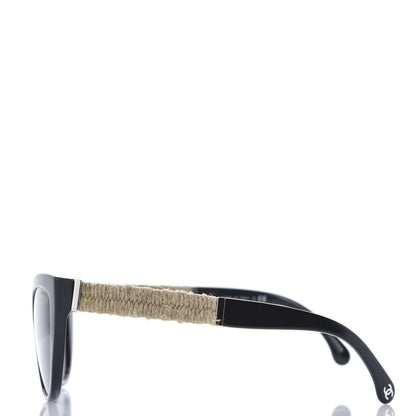 Chanel Acetate Rope Cat Eye Sunglasses 5409-A Black 2 of 8