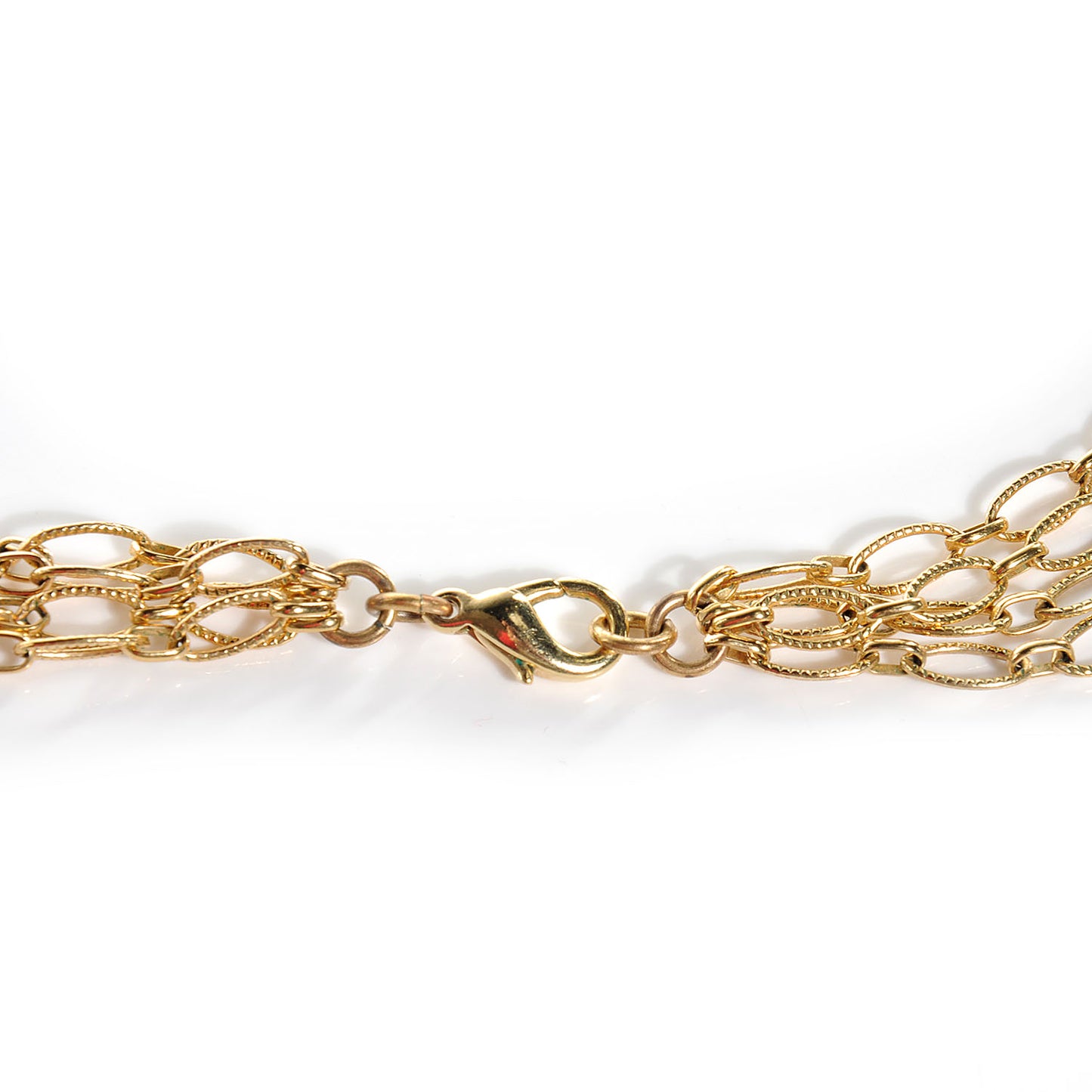 Jeweled Pearl CC Logo Drop Necklace Gold