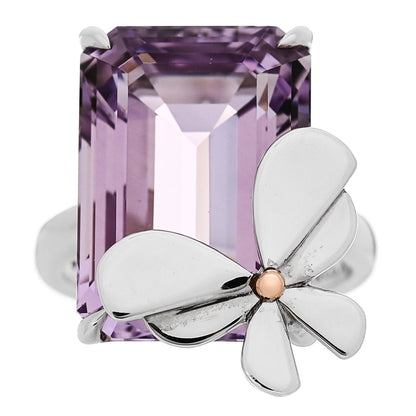Tiffany Sterling Silver 18K Rose Gold Amethyst Return to Tiffany Love Bugs Butterfly Ring 52 6 1 of 5