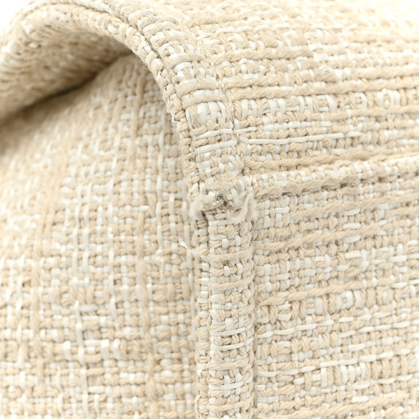 Mixed Fibers Calfskin Medium Deauville Tote Light Beige