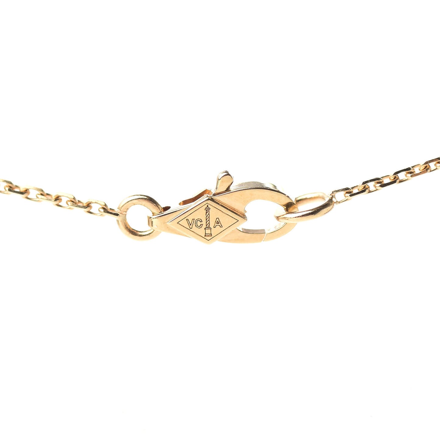 18K Yellow Gold Mother of Pearl Sweet Alhambra Pendant Necklace