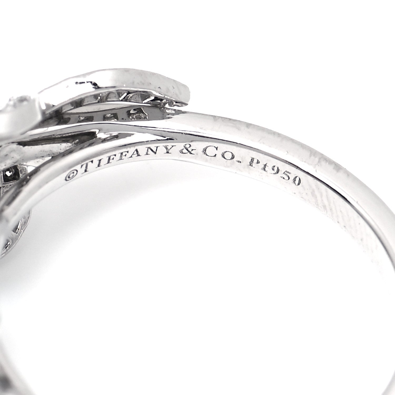 Tiffany Platinum Aquamarine Diamond 1.54ct Double Bow Ring 52 6 4 of 6