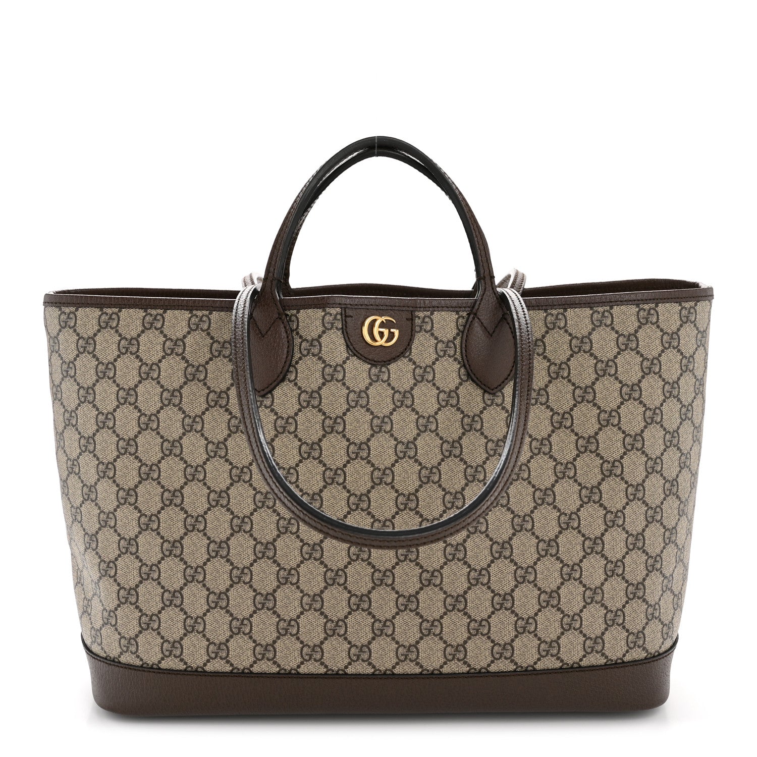 Gucci GG Supreme Monogram Textured Calfskin Medium Ophidia Shoulder Tote Bag Beige Ebony New Acero 1 of 13
