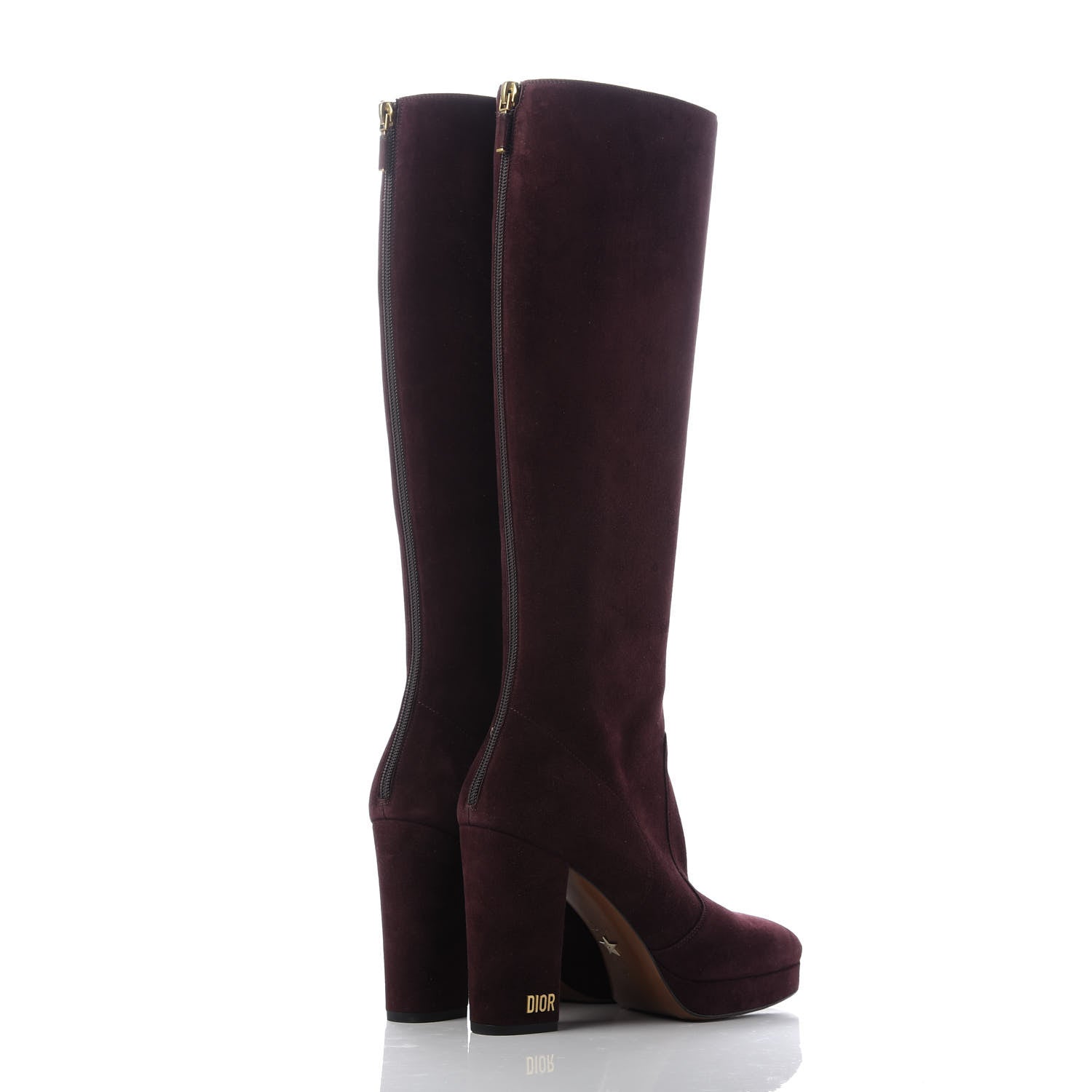 Christian Dior Suede D-rise Platform Boots 39 Burgundy 4 of 8