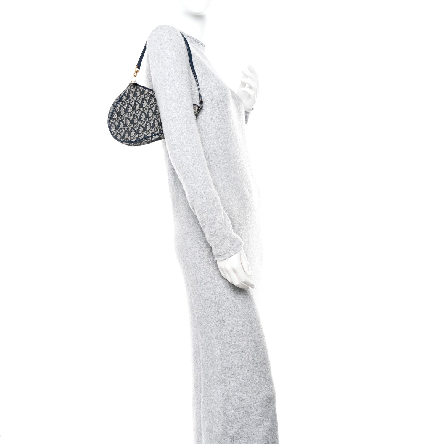 Christian Dior Monogram Mini Saddle Pochette Navy 2 of 12