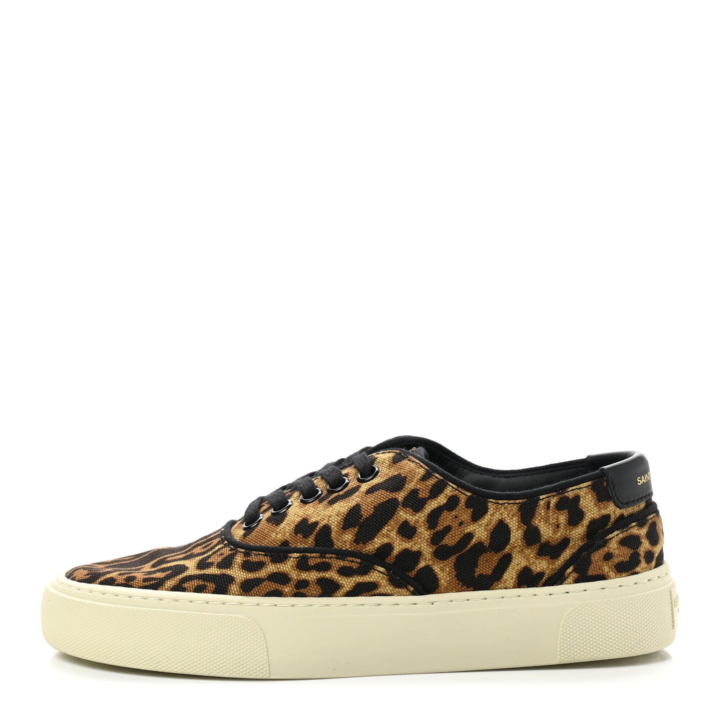 Canvas Leopard Print Venice Low Top Sneakers 36 Black