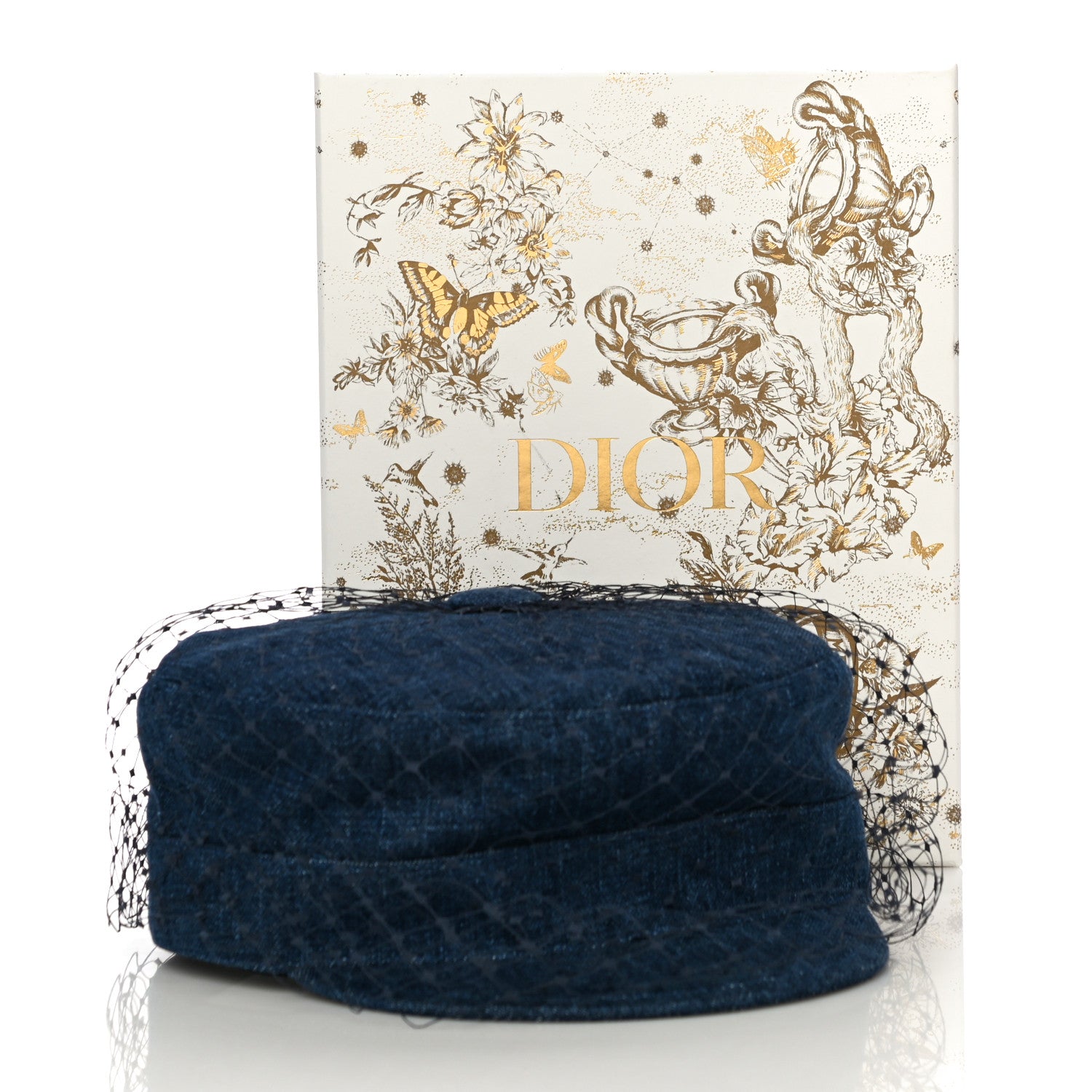 Christian Dior Denim Arty Veil Cap 58 Blue 8 of 8