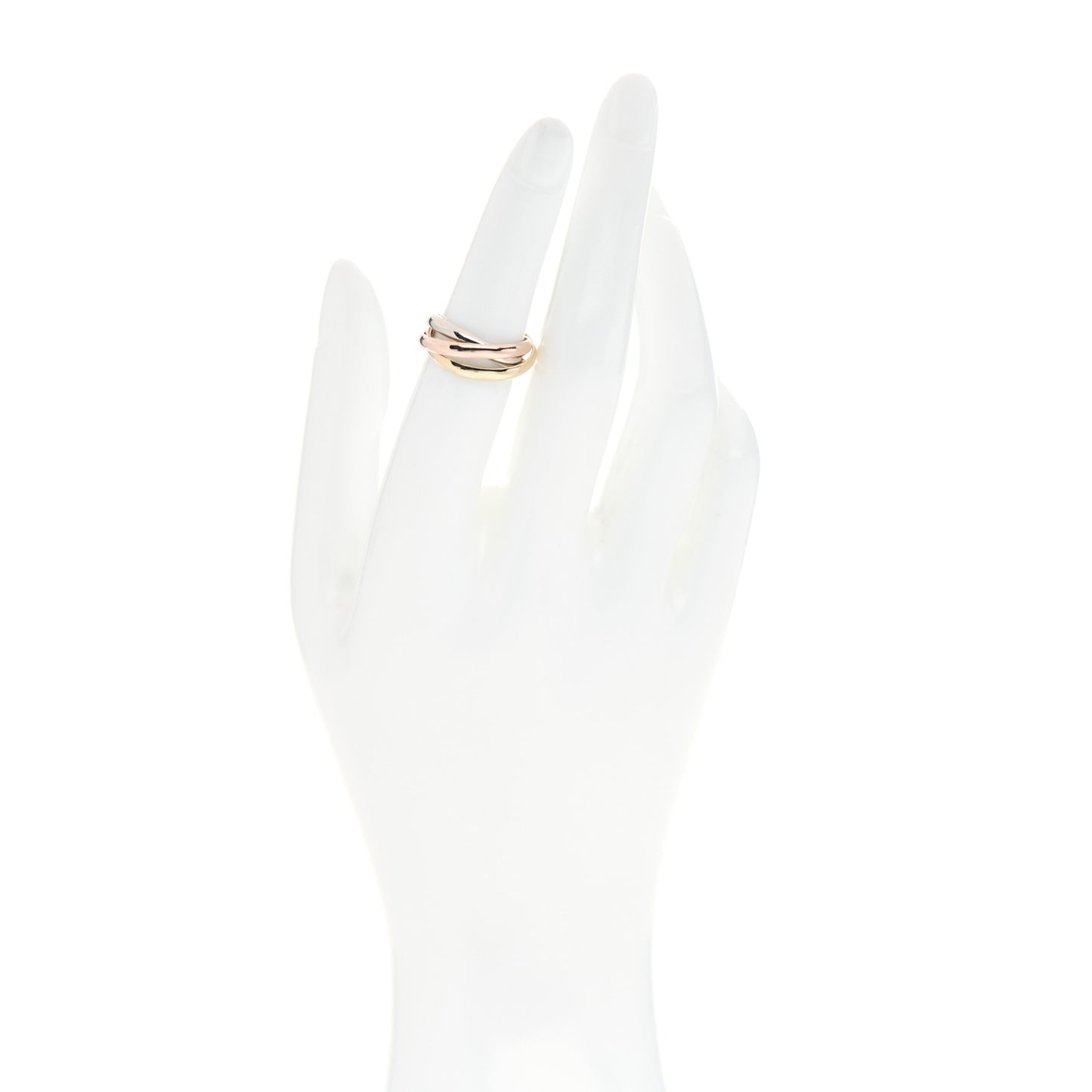18K Pink Yellow White Gold Small Trinity Ring 51 5.75