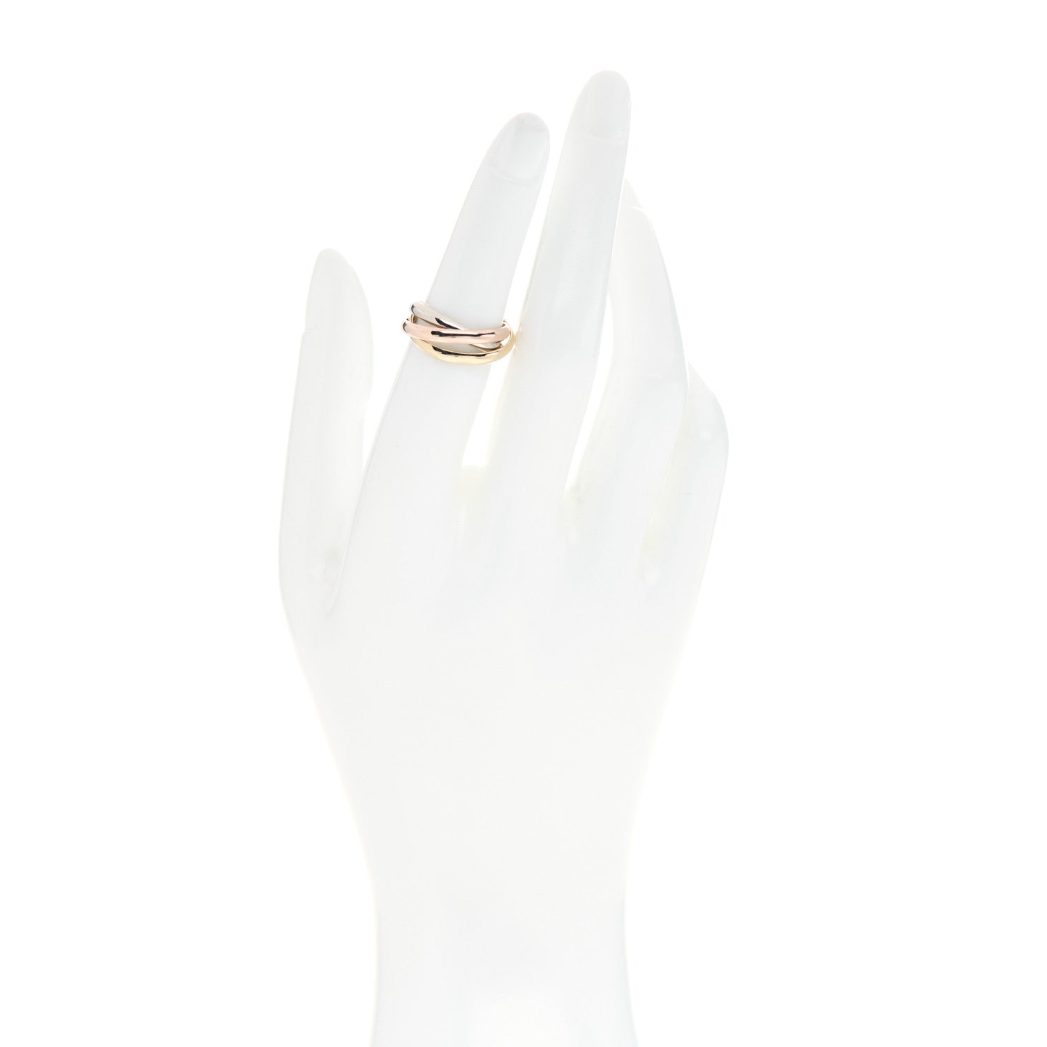 Cartier 18K Pink Yellow White Gold Small Trinity Ring 51 5.75 2 of 4