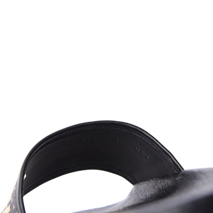 Gucci X SEGA Supreme Canvas GUCCY Stars Womens Slide Sandals 36 Black Gold 10 of 11