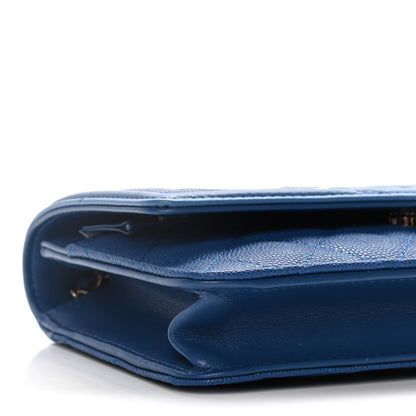 Chanel Caviar Quilted CC Filigree Wallet On Chain WOC Dark Blue 11 of 13