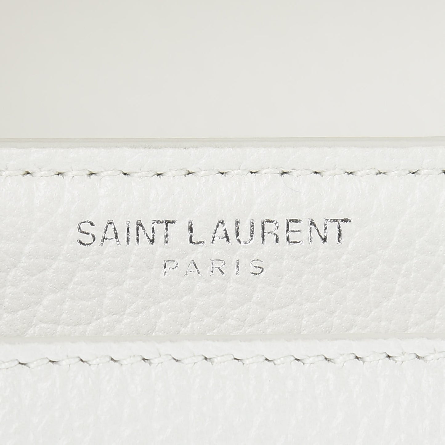 Grained Calfskin Medium Monogram Sunset Satchel White