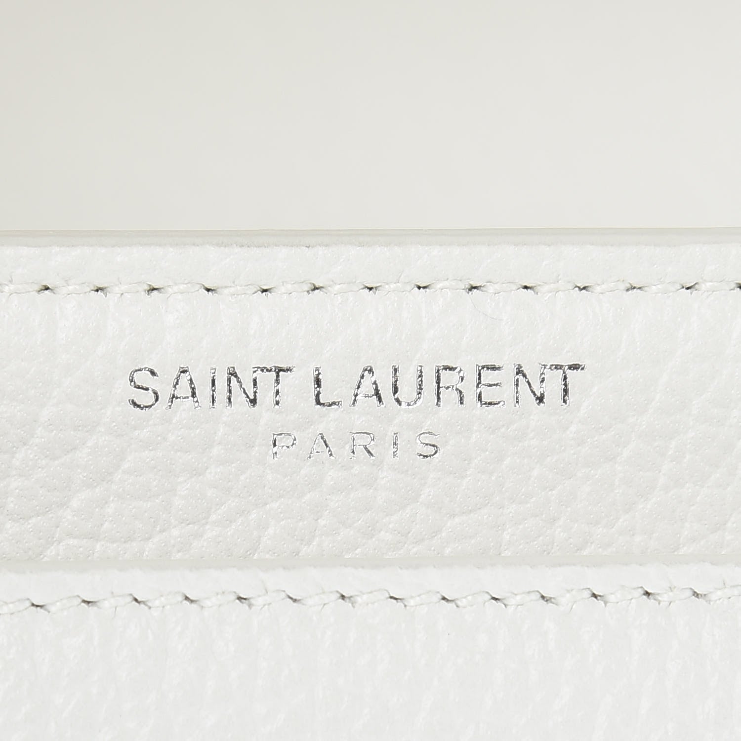 Saint Laurent Grained Calfskin Medium Monogram Sunset Satchel White 6 of 11