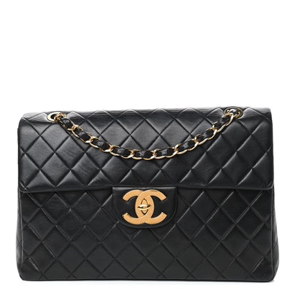 Chanel Lambskin Quilted XL Jumbo Single Flap Black 1 of 10