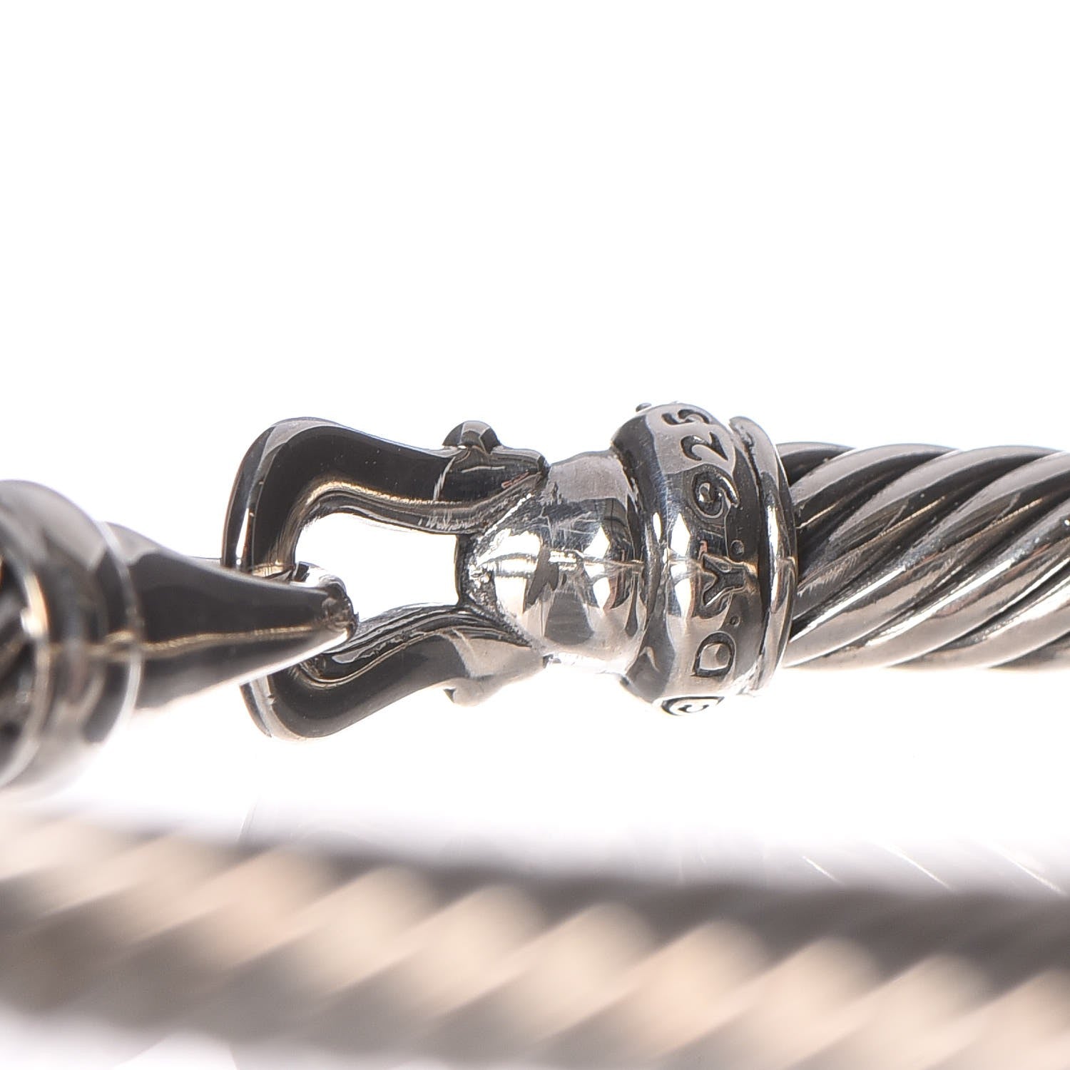 David Yurman Sterling Silver Diamond 5mm Cable Buckle Bracelet 4 of 4