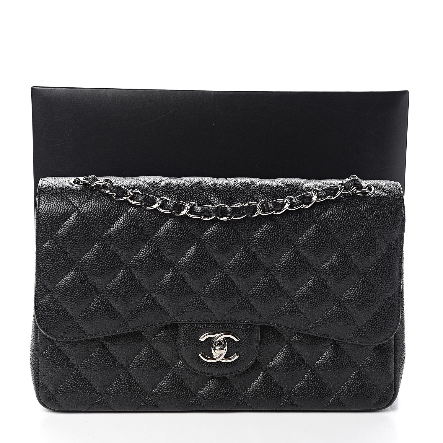 Chanel Caviar Quilted Jumbo Double Flap Black 12 of 12