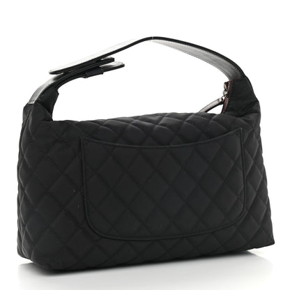 Chanel Nylon Calfskin Quilted Hobo Black 3 of 11