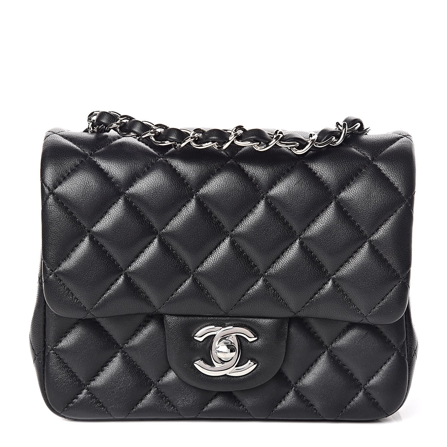 Chanel Lambskin Quilted Mini Square Flap Black 1 of 11