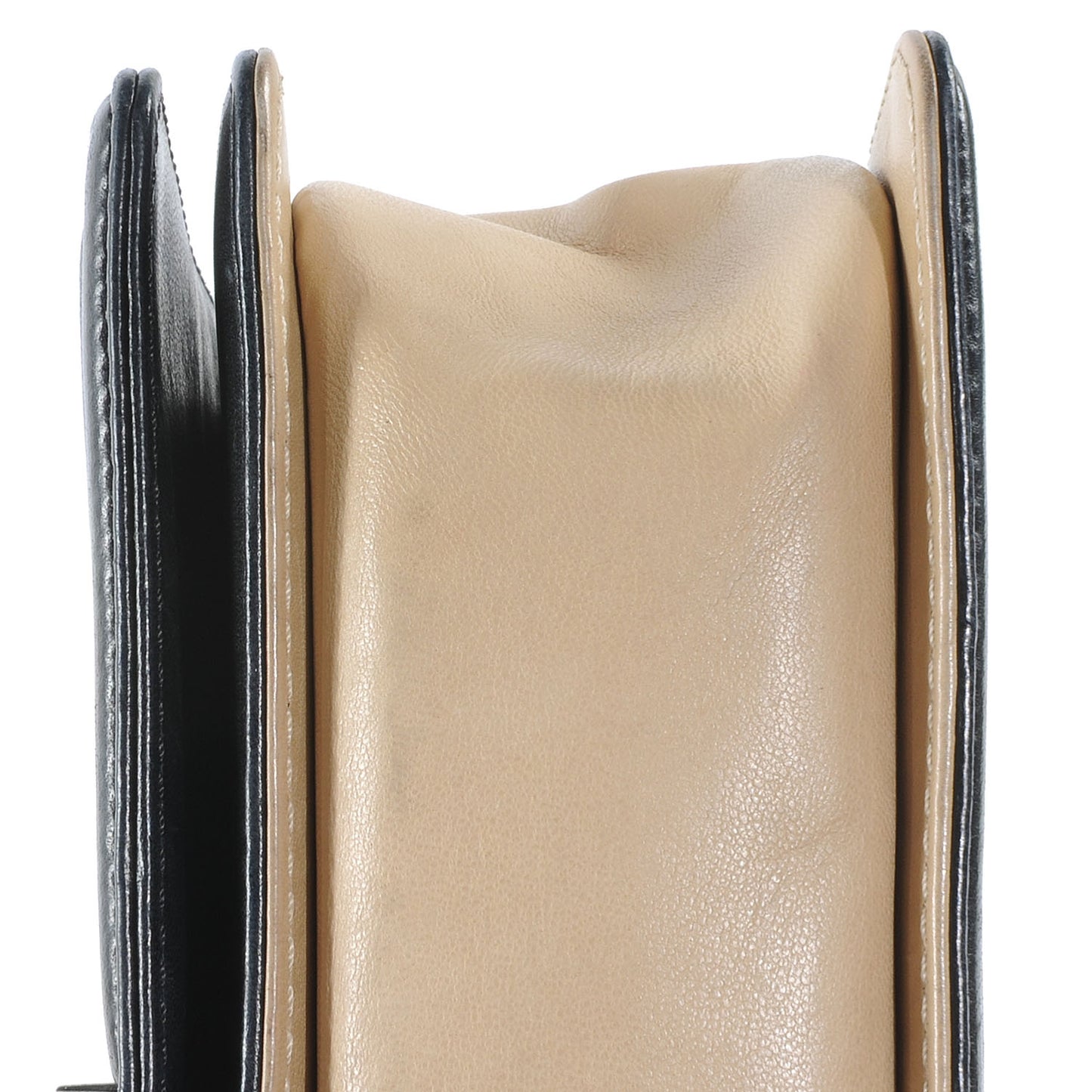 Lambskin Quilted Medium Boy Flap Beige Black