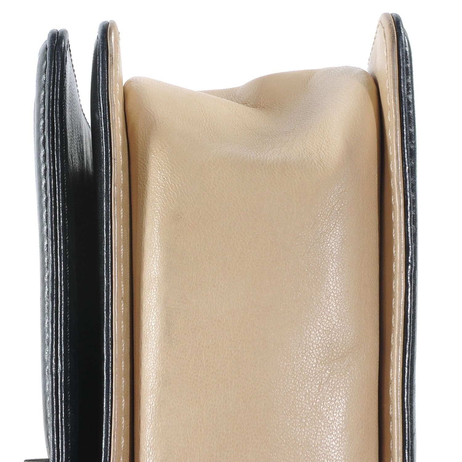 Chanel Lambskin Quilted Medium Boy Flap Beige Black 5 of 9