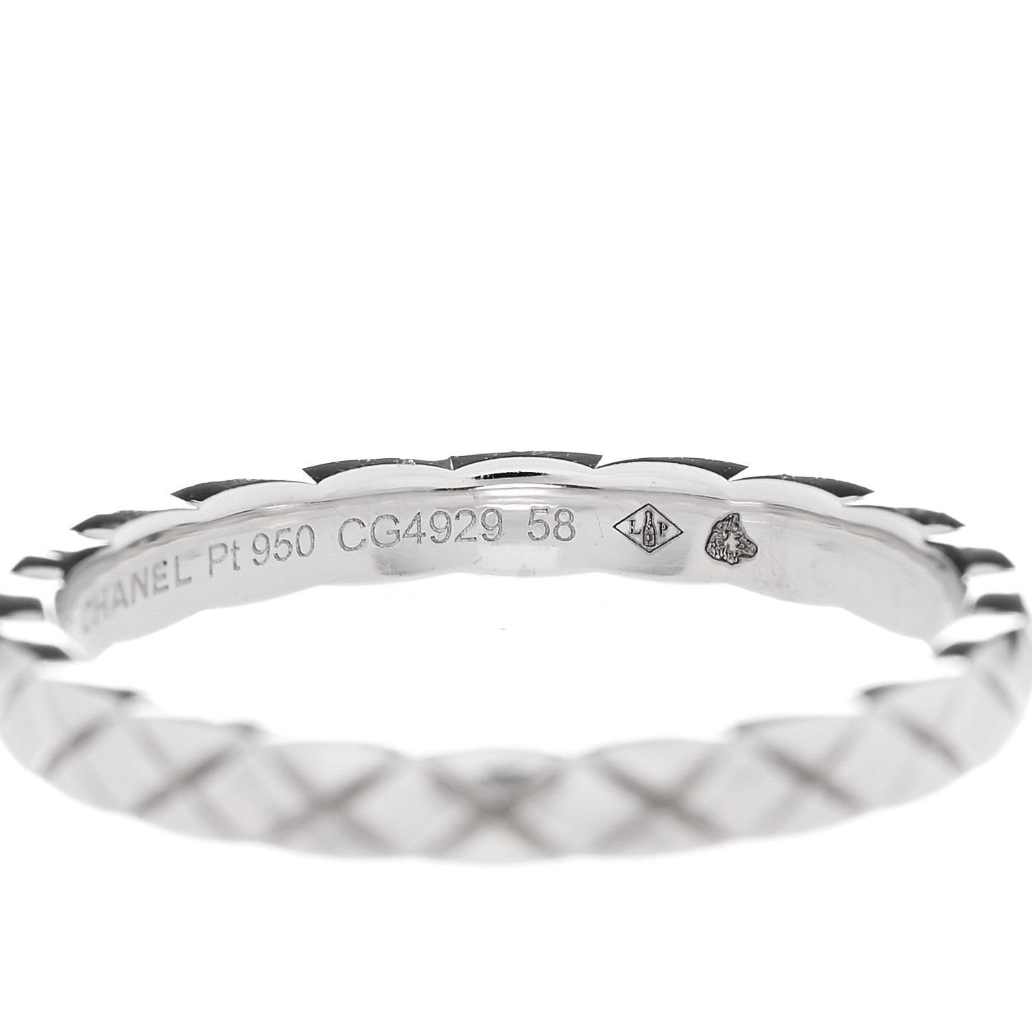 Chanel Platinum Mini Coco Crush Ring 58 8.25 5 of 5