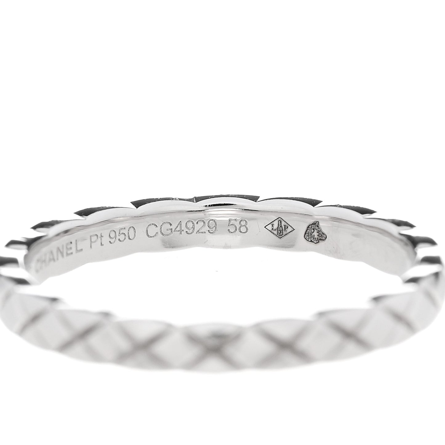 Platinum Mini Coco Crush Ring 58 8.25