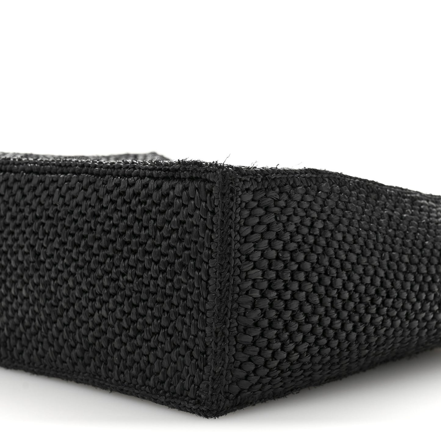 X PAULA'S IBIZA Raffia Font Tote Black