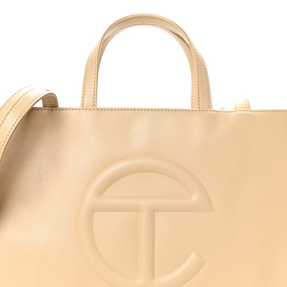 Telfar Vegan Leather Medium Shopping Bag Cream 7 of 9