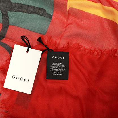 Gucci Modal Silk Coco Capitan Logo Square Scarf Flame 4 of 4