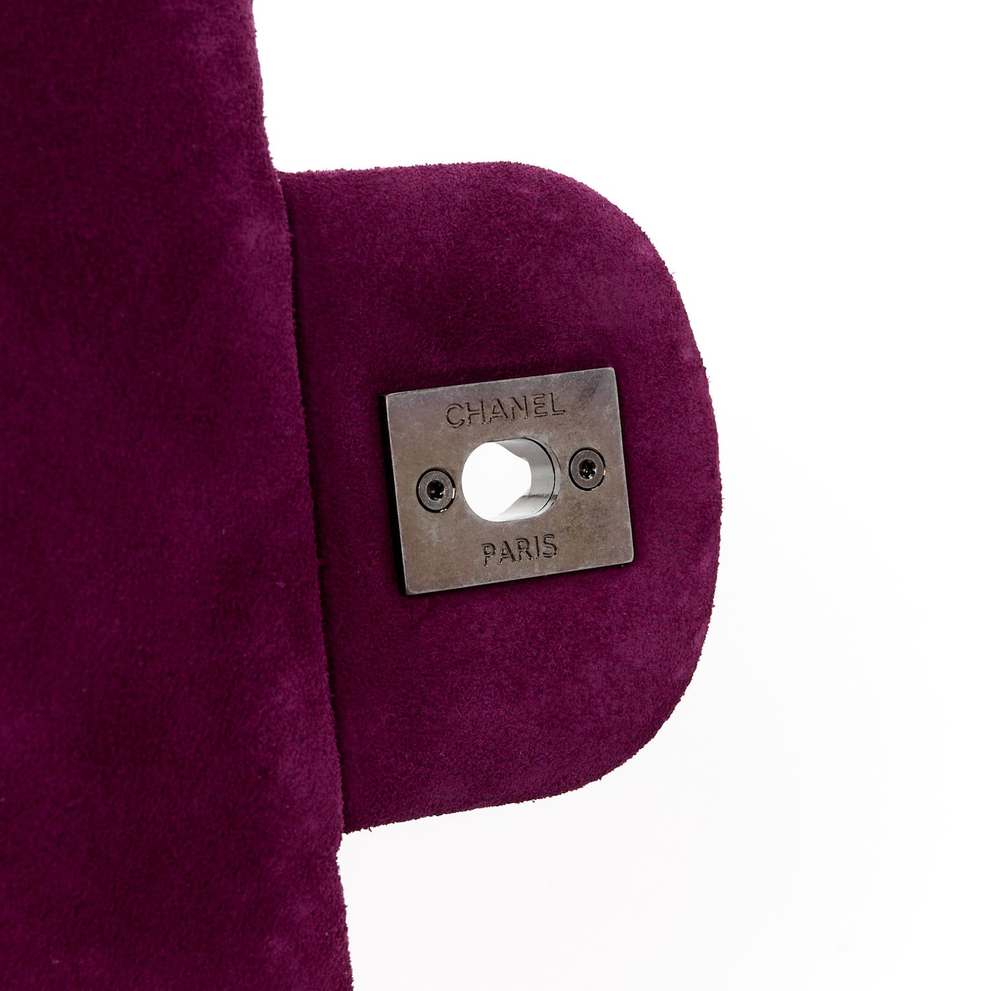 Suede Stitched Medium Saltire Single Flap Purple