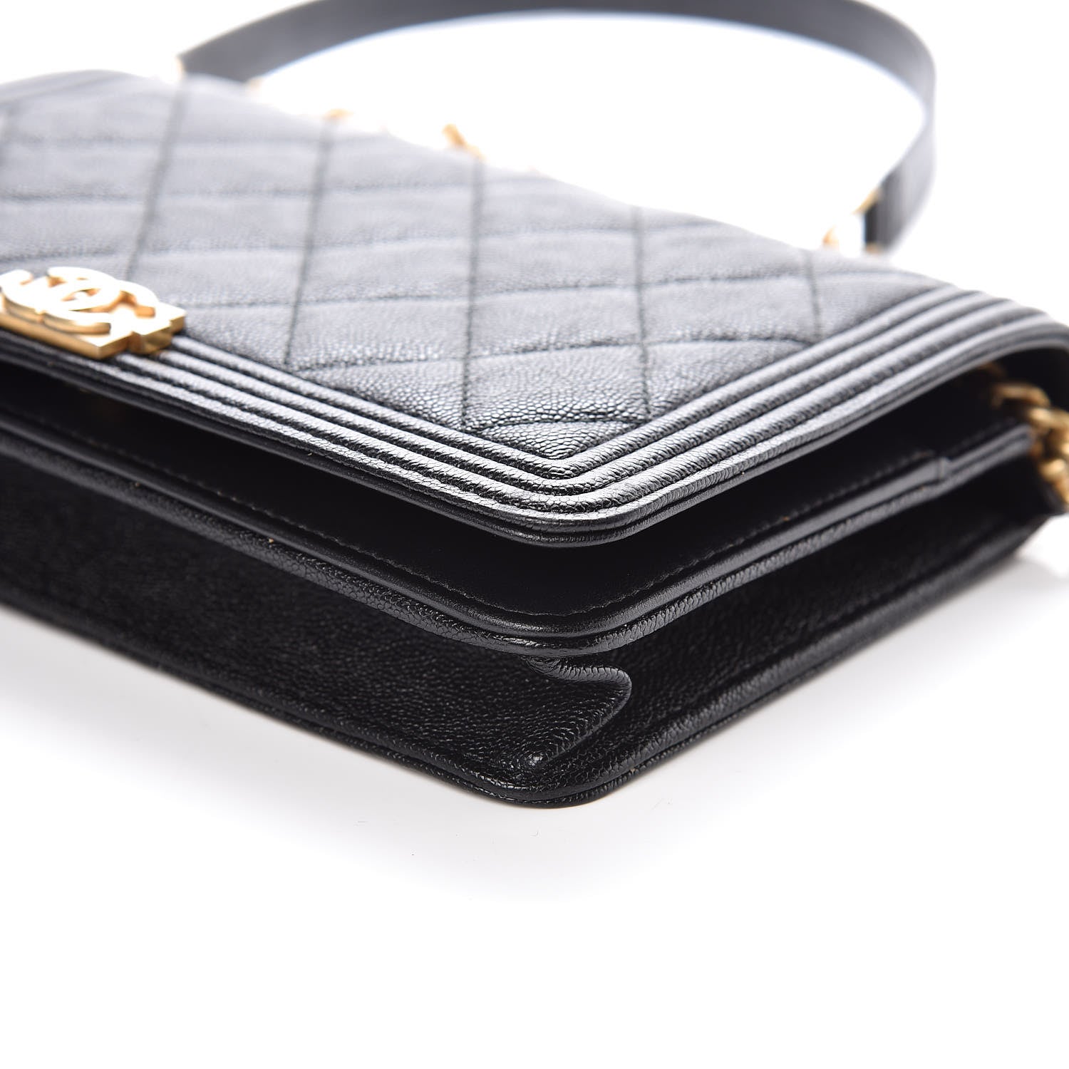 Chanel Caviar Quilted Boy Wallet On Chain WOC Black 6 of 11