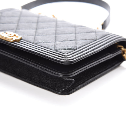 Chanel Caviar Quilted Boy Wallet On Chain WOC Black 6 of 11