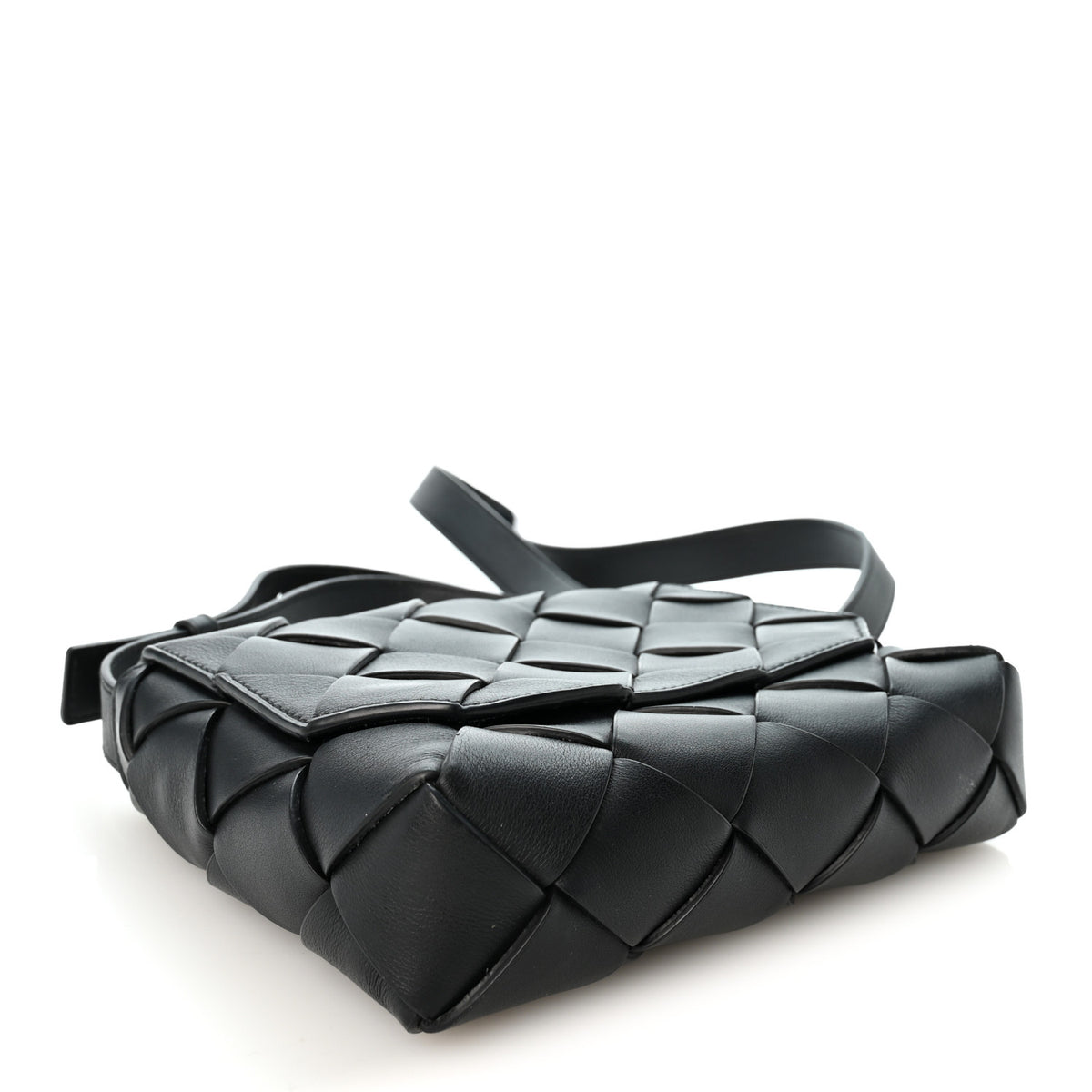 Bottega Veneta Grained Calfskin Intreccio Small Diago Crossbody Bag Black 4 of 9